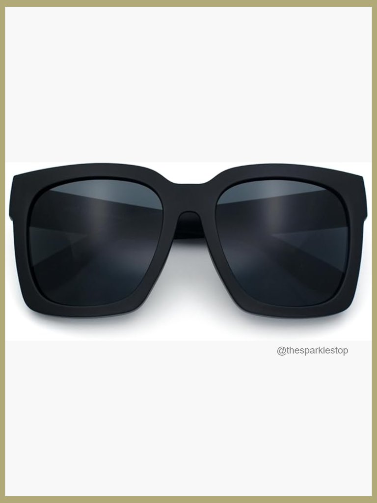 Oversized Horned Rim Thick Plastic Sunglasses Uv400 Protection